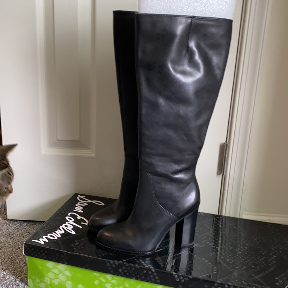 Sam Eldeman boots. Black tall. Wide-calf. 7 1/2 size. Never worn